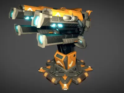 Sci Fi Plasma Cannon Low-poly 3D model