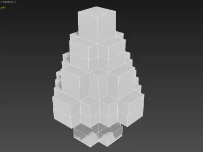 Xmas Tree Voxel - 2 Low-poly 3D model