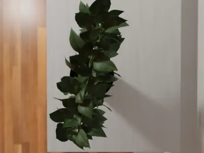 Circle shaped Pot plant Low-poly 3D model