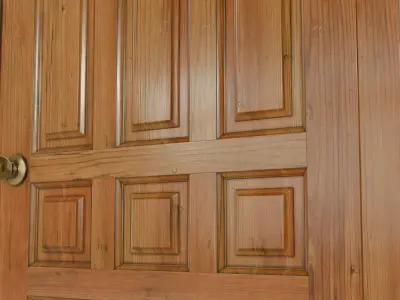 Wooden Varnished Door Low-poly 3D model