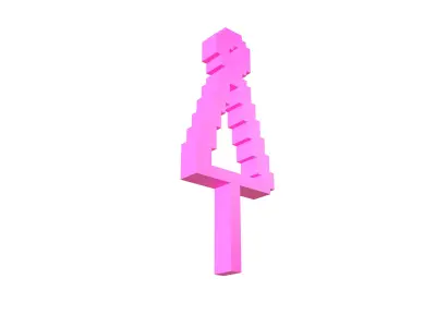 Voxel Style Girl Symbol v1 002 Low-poly 3D model
