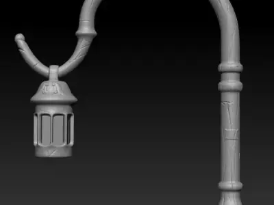 Victorian Street Light Low-poly 3D model