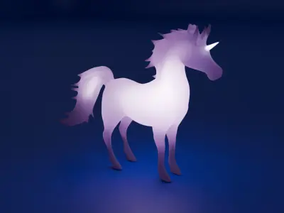 Unicorn indirect lighting Low-poly 3D model