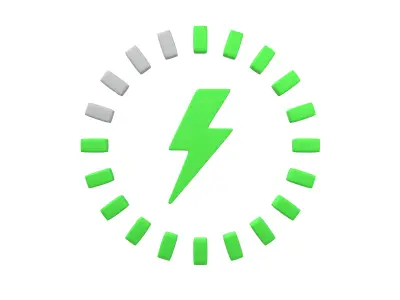 Battery Charge Level Icon v1 003 Low-poly 3D model