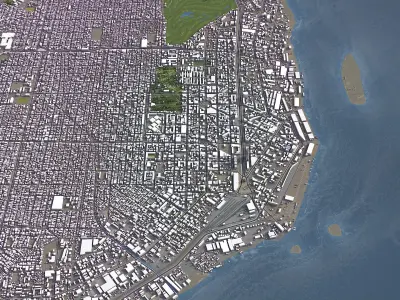 Kinshasa - 3D City Model Low-poly 3D model