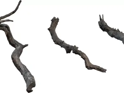 Game Ready Forest Branch and Log Pack Low-poly 3D model