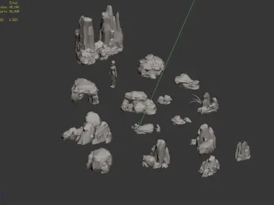 Mountain - Crushed Stone - Stone 23 3D model