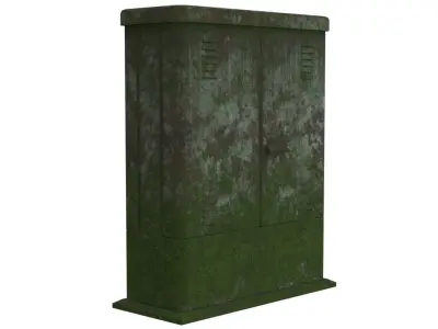 Electrical Enclosure 1 Moss Lowpoly Low-poly 3D model