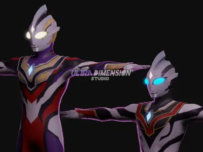 Ultraman Trigger Truth and Evil Trigger - 3D Model 3D model