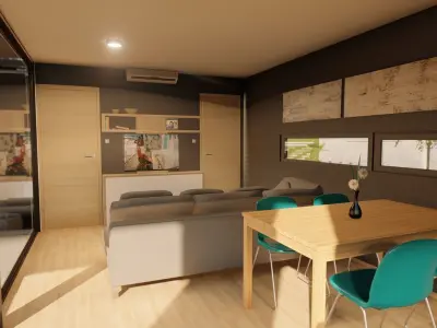 modern mobile home tiny house vacation house on 38m2 zoja38 Free 3D model