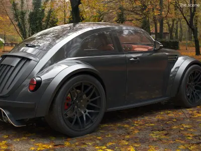  Retro Off Road Concept Coupe Vehicle Black 