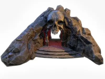 Cave Entrance Skull Low-poly 3D model