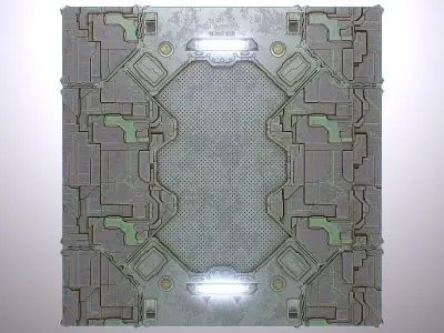 PBR Sci-Fi Spaceship Texture 43 Low-poly 3D model