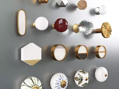 Zara Home Cabinet Door Knobs Set 3D model