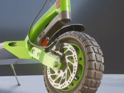 Offroad E-Scooter Green Version Low-poly 3D model
