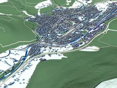 Mittenwald Bavaria Alpine Town 3D model