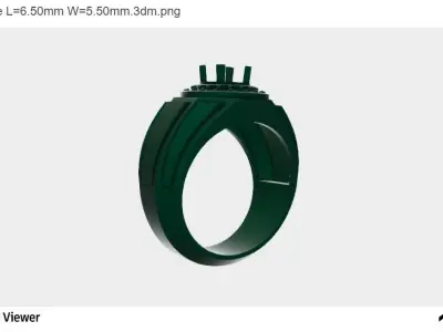 Men Ring with a Round Cut Center Stone 3D print model