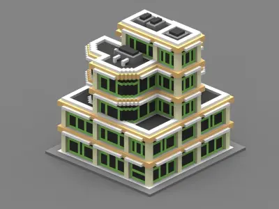 House Voxel - 22 Low-poly 3D model