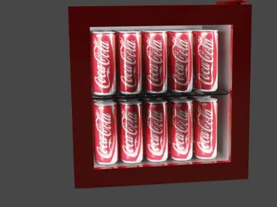Coca-cola Mini Fridge Low-poly 3D model
