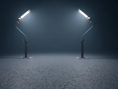 Sci-Fi Utility Pole - Sleek Illumination for Futuristic Low-poly 3D model