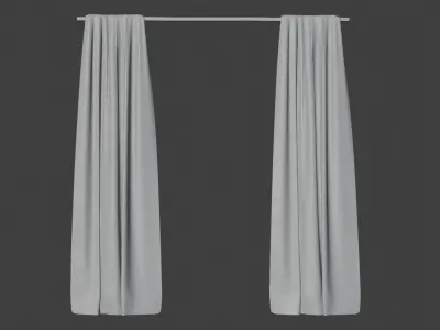 Curtains blue 3D model