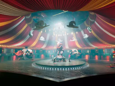 Creepy Circus Arena Modular Environment Carnival Interior  Low-poly 3D model