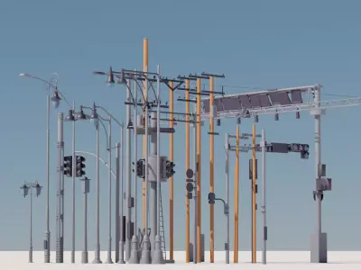 Street Electric Assets Low-poly 3D model