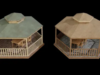 Gazeboo 3D models Low-poly 3D Model Pack