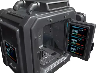 SciFi Modular Laboratory Incubator Low-poly 3D model