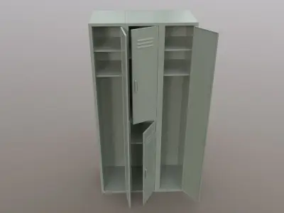 PBR School Gym Locker 04 - Pale Green Low-poly 3D model