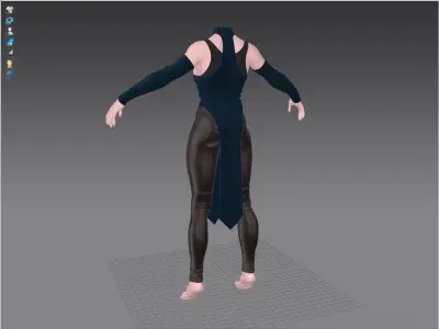 Female fantasy costume 3D model