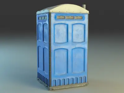 Public Portable Toilet PBR Game Ready Low-poly 3D model