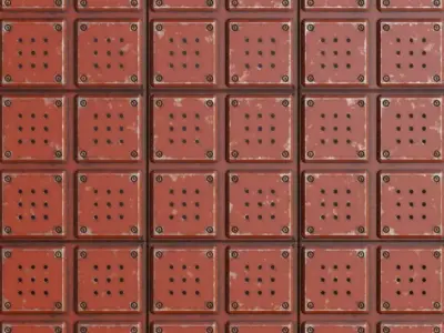 Sci-Fi Tech Modular Metal Panel PBR Seamless Texture