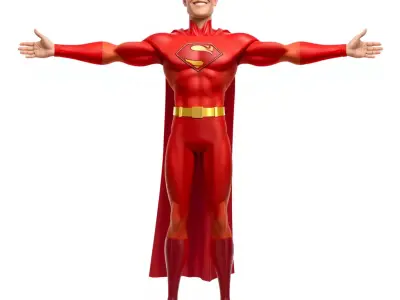 Dynamic Red Hero model pack Low-poly 3D model