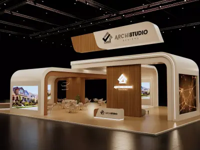 Real estate booth 28m x 20m  3D model
