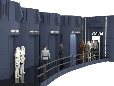 Set 2c - Death Star Elevators 1-18 Scale Kenner Hasbro 3D print model