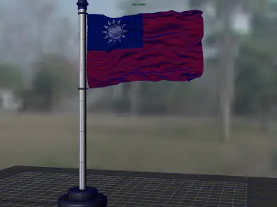 Taiwan flag 3D model
