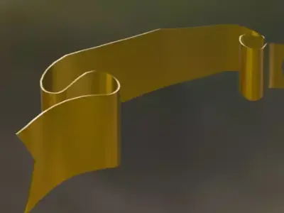 3D Gold Banner 3D model