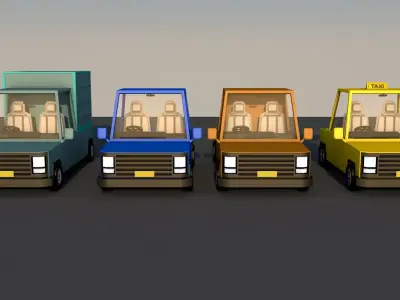 Cartoon cars Free 3D model