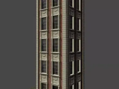 building 8 brick Low-poly 3D model