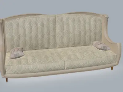 Round arms sofa 3D model