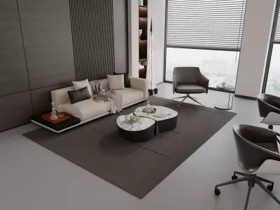 Modern Executive Office Interior 3D model