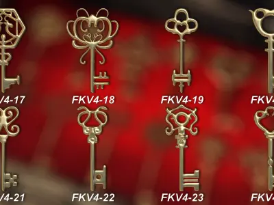 74 Antique and Classic Keys Vol 4 3D Model 3D model