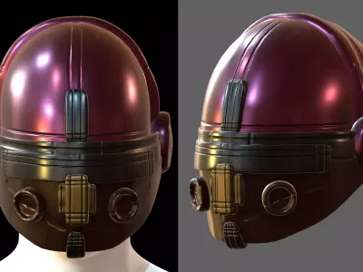 Gas mask helmet 3d model scifi Low-poly  Low-poly 3D model 353