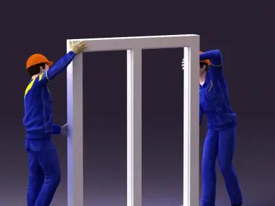 builders with window 1090 3D model