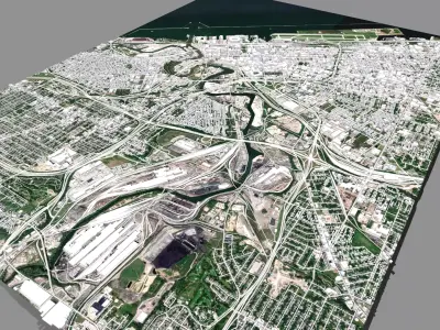 Cityscape Cleveland USA 3D model