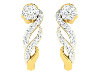 Daimond Earrings 3DM STL OBJ FBX Render Details 3D print model get