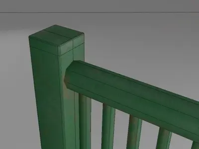 Harbor Railing Modular - Game ready Low-poly 3D model