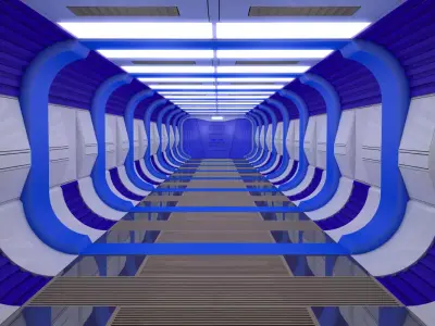 Sci Fi Corridor  3D model 17