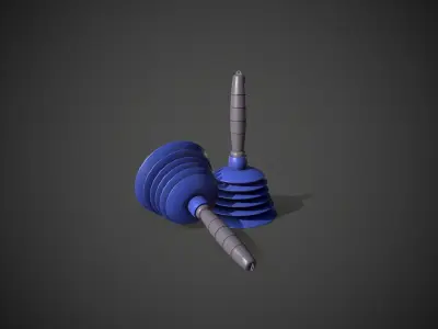 Sink Plumger Low-poly 3D model